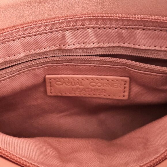 Casual Corner Leather Baguette Shoulder Bag Clutch | NWT | Salmon Pink - Picture 11 of 12